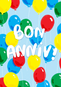 Bon anniversaire avec des ballons colorés